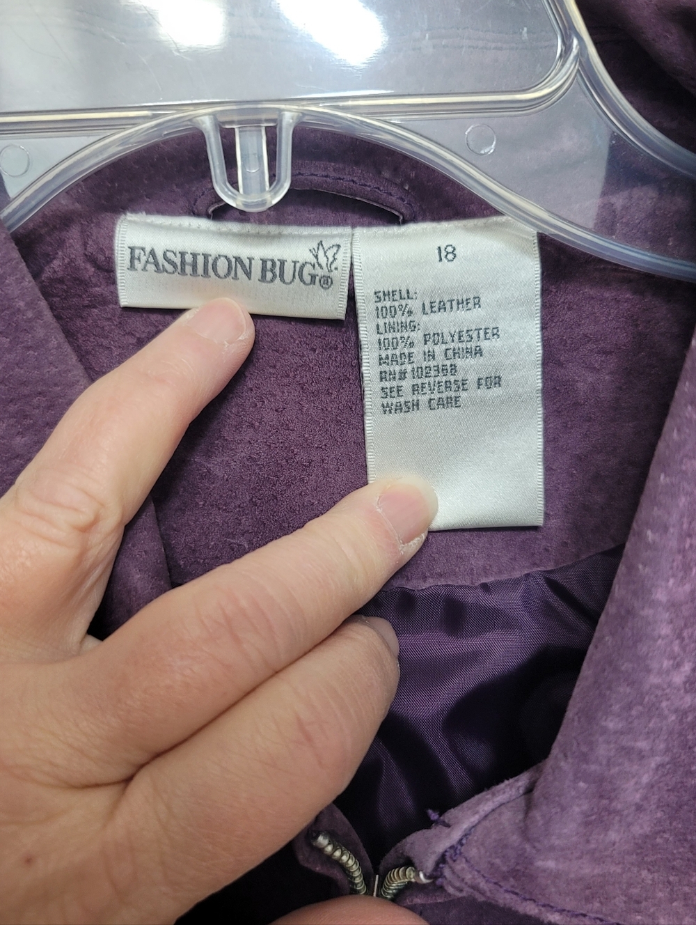 Fashion Bug Plum Purple Suede Zip-Front Jacket. Size 18 - Picture 2 of 12